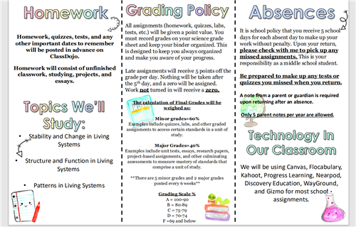 Brochure describing grading policy 